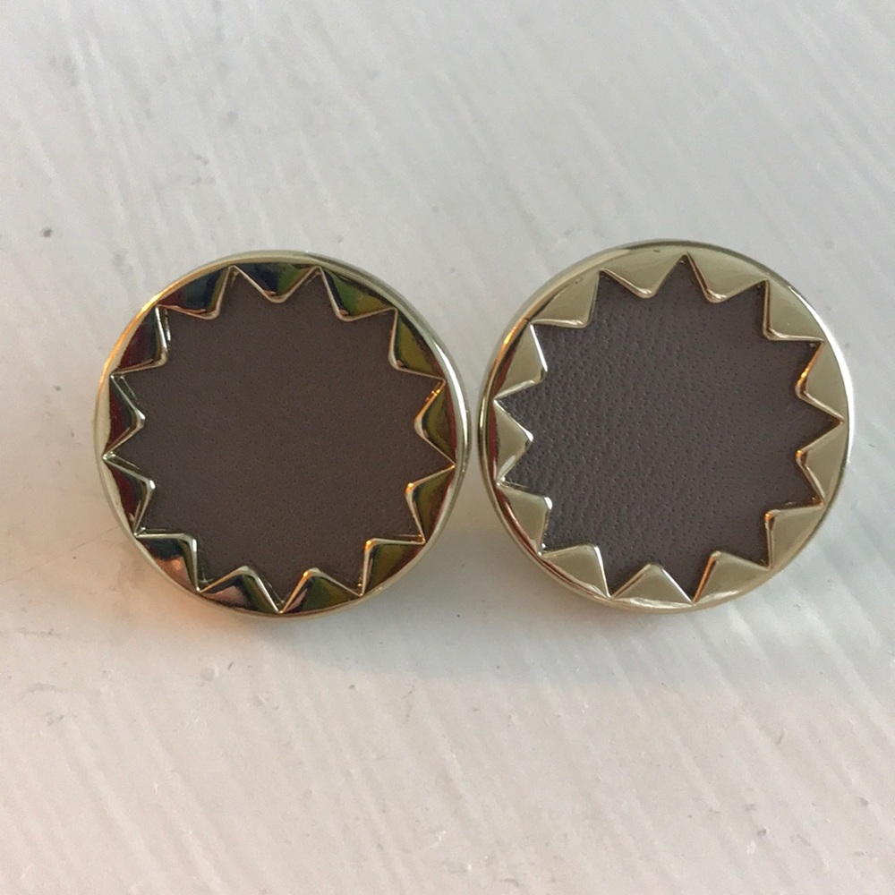 House of Harlow sunburst leather earrings